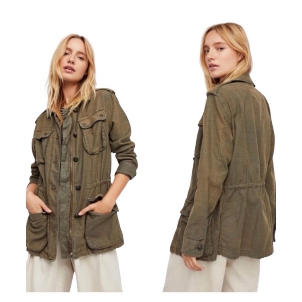 Free People Not Your Brother's Surplus Military Jacket Utility Boho Grunge Sz M - Picture 2 of 14